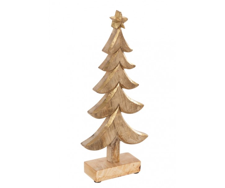 Přírodní dřevěný vánoční stromek s patinou Tree Mango - 14*5*31cm