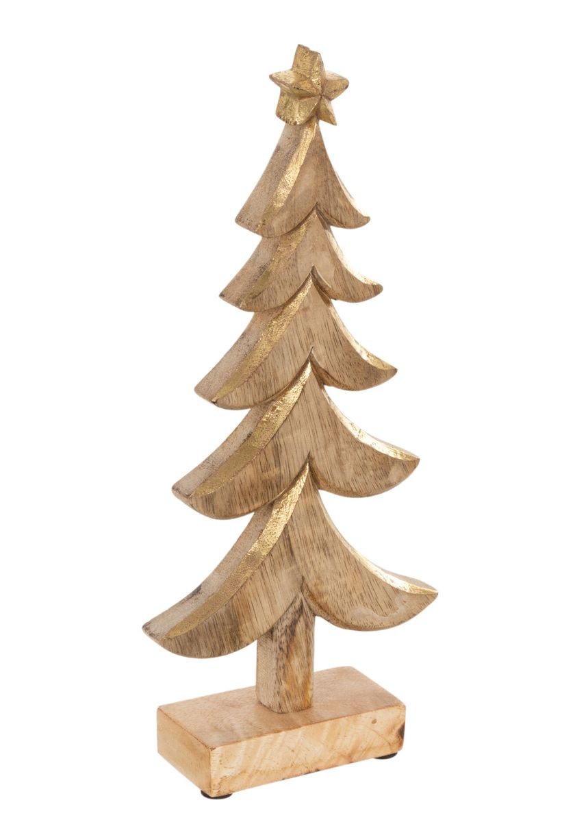 Přírodní dřevěný vánoční stromek s patinou Tree Mango - 14*5*31cm J-Line by Jolipa