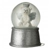 Bílo-šedé sněžítko s medvídkem a třpytkami Bear -  Ø 7*9cm Materiál : polyresin, skloBarva : bílo-šedá se třpytkami 