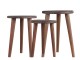 3ks retro dřěvěná stolička Grimaud Unique - Ø26*38/ Ø26*34/ Ø22*30cm