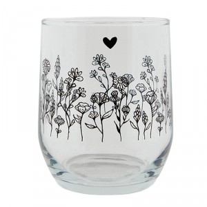 Sklenička na nápoj s květinami Flora And Fauna - Ø 8*9 cm / 300 ml