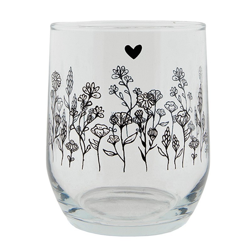 Sklenička na nápoj s květinami Flora And Fauna - Ø 8*9 cm / 300 ml