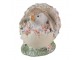 Velikonoční dekorace kuřátko ve vajíčku s květy - 8*7*7 cm