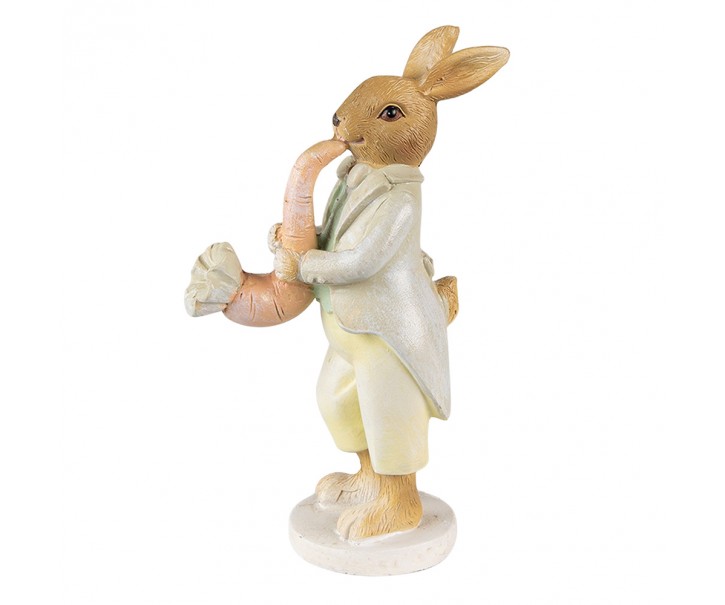 Velikonoční dekorace králík hrající na mrkev - 5*8*16 cm