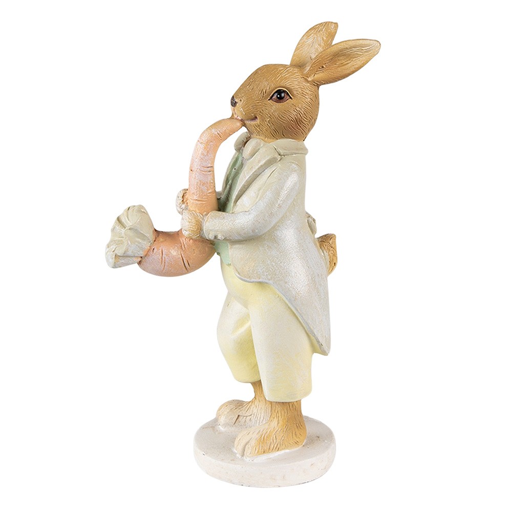 Velikonoční dekorace králík hrající na mrkev - 5*8*16 cm 6PR3849