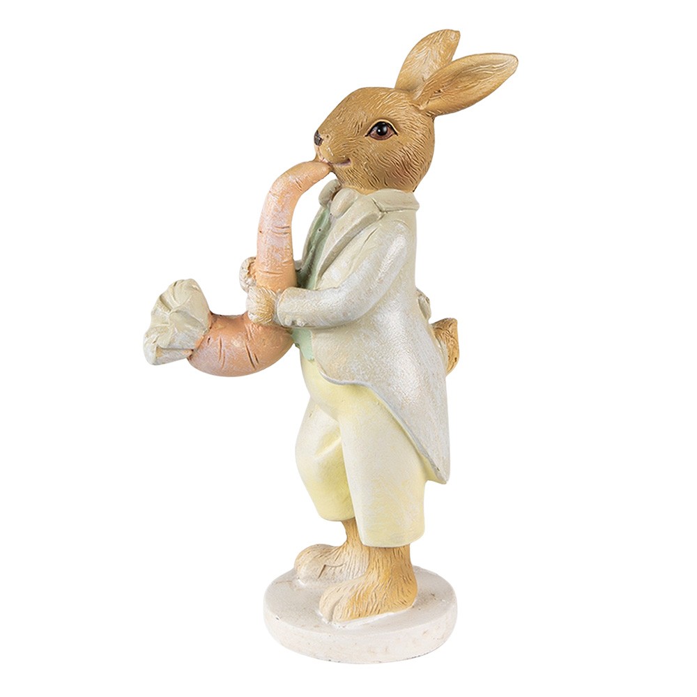 Velikonoční dekorace králík hrající na mrkev - 5*8*16 cm