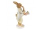 Velikonoční dekorace králík hrající na mrkev - 5*8*16 cm