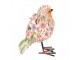 Dekorativní soška ptáčka posetého květinami - 7*10*12 cm