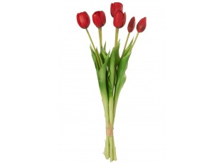 Kytice 7ks červených realistických tulipánů - 45cm