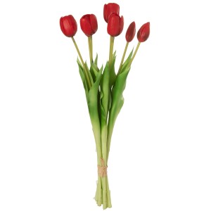 Kytice 7ks červených realistických tulipánů - 45cm