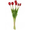 Kytice 7ks červených realistických tulipánů Tulips - 45cm
Materiál: plasticBarva: zelená, červená