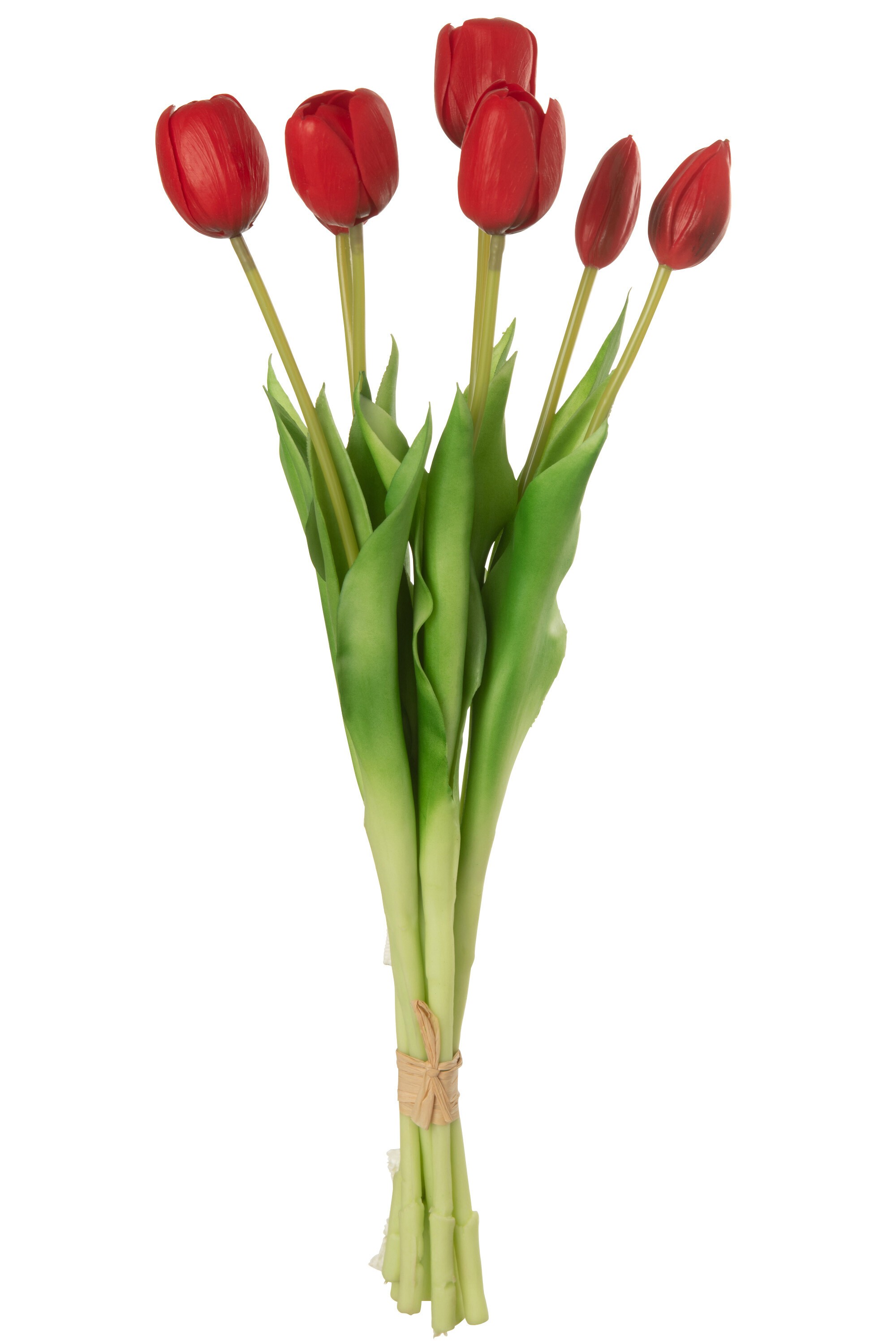 Kytice 7ks červených realistických tulipánů - 45cm