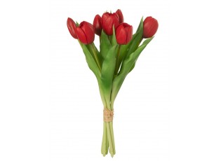 Kytice 7ks červených realistických tulipánů - 31cm