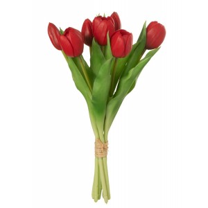 Kytice 7ks červených realistických tulipánů - 31cm