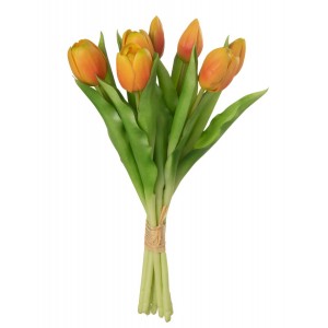Kytice 7ks oranžových realistických tulipánů - 31cm