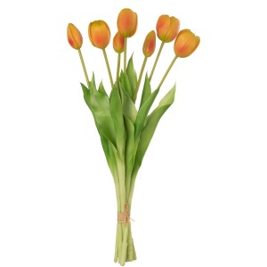 Kytice 7ks oranžových realistických tulipánů - 45cm