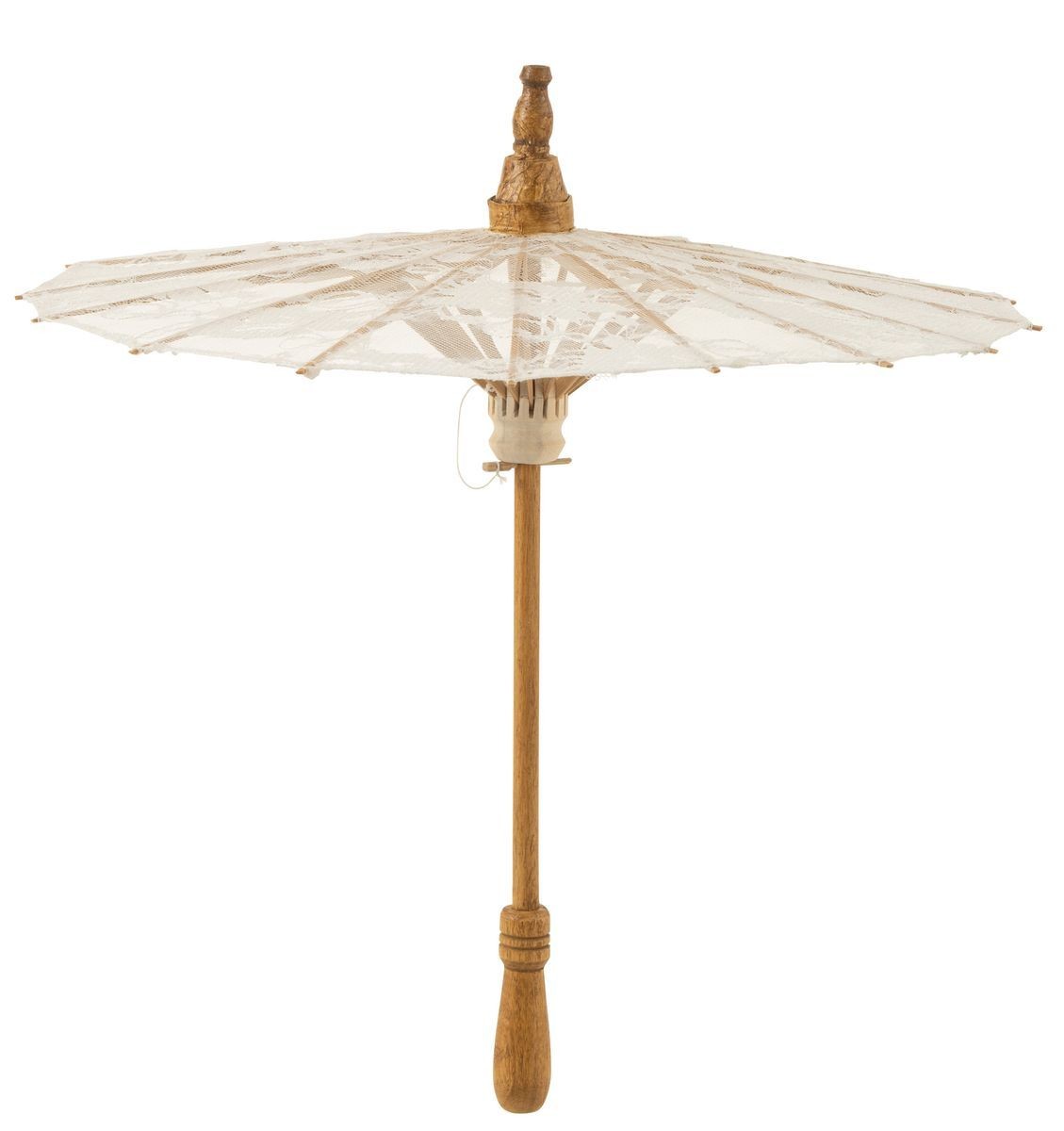 Přírodní slunečník do ruky s krajkou Paeso - Ø44*54cm