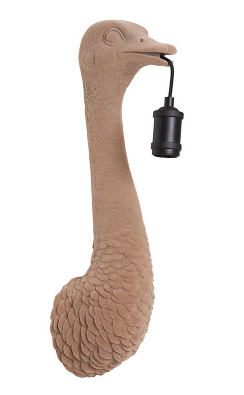 Písková nástěnná lampa pštros Ostrich velvet sand - 18*15*57 cm / E27