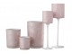 2ks růžový a modrý skleněný svícen na úzké noze na čajovou svíčku Sakura - Ø 9*30 cm