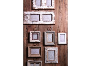 Nástěnný dřevěný vintage fotorámeček - 56*2*23 cm / 2x13*18 cm