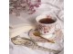 Porcelánový květovaný šálek s podšálkem - 12*9*8 / Ø 15*1 cm / 0.2L