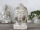 Bílo - zlatá antik dekorace hlava Buddha Vittel - 13*13*26cm