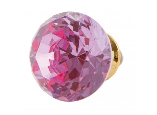 Úchytka tvar diamant růžová - pr 3 cm