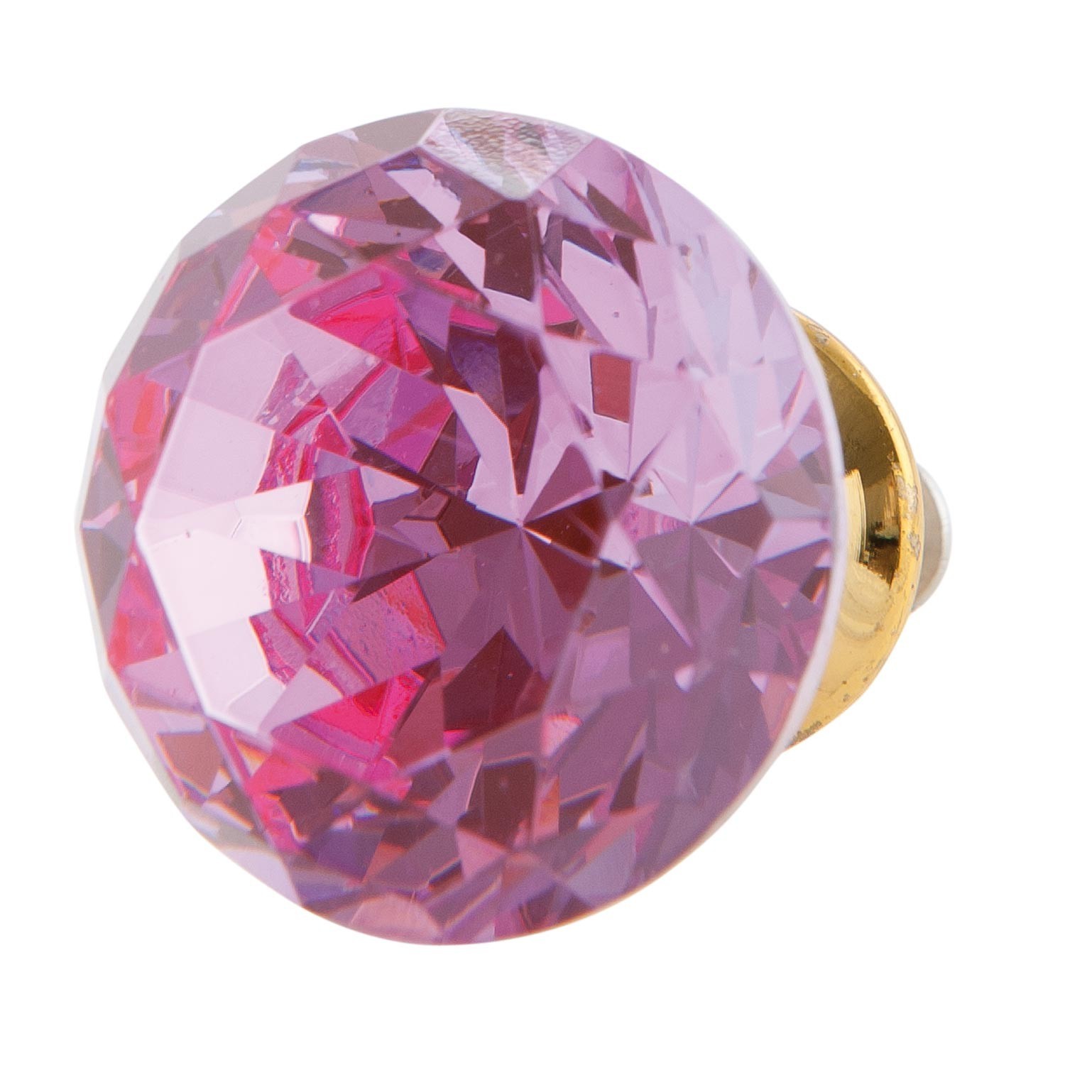 Úchytka tvar diamant růžová - pr 3 cm Clayre & Eef