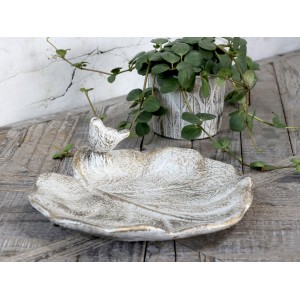 Bílo - zlaté antik cementové krmítko pro ptáčky Vittel - 31*31*10cm