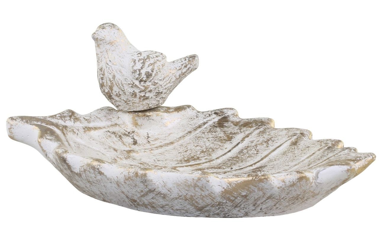 Bílo - zlaté antik cementové krmítko pro ptáčky Vittel - 22*14*9cm