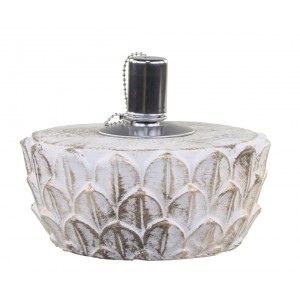 Bílo - zlatá antik olejová lampa Vittel - Ø 18*8 cm/ 90ml