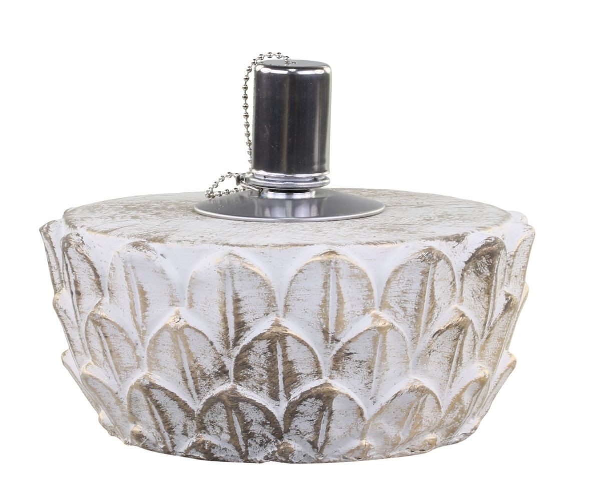Bílo - zlatá antik olejová lampa Vittel - Ø 18*8 cm/ 90ml