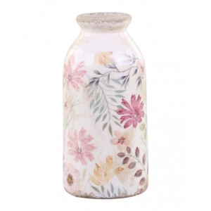 Keramická dekorační váza s květy Floral Auray - Ø 7*15cm