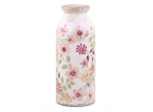 Keramická dekorační váza s květy Floral Auray - Ø 8*20cm