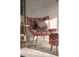 Růžový režný bavlněný povlak na polštář s ornamenty - 50*50 cm