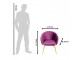 Fialová sametová židle / křesílko Tarra - 65*64*74 cm