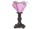 Růžová stolní lampa Tiffany Christelle - Ø 20*30 cm E14/max 1*25W