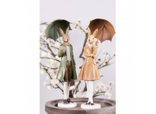Velikonoční dekorace králičí dáma s deštníkem - 10*10*28 cm