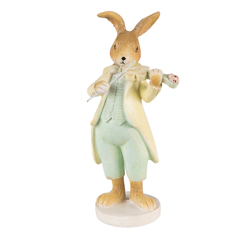 Velikonoční dekorace králík hrající na housle ve tvaru květiny - 8*5*16 cm