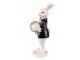 Velikonoční dekorace králík v kabátku držící vajíčko - 6*6*15 cm