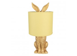 Zlatá stolní lampa králík se žlutým stínidlem Rabbi – Ø20*43 cm E27/max 1*60W