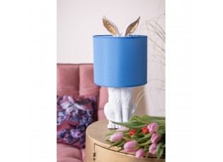 Bílá stolní lampa králík s modrým stínidlem Rabbi - Ø 20*43 cm E27/max 1*60W