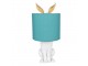 Bílá stolní lampa králík s tyrkysovým stínidlem Rabbi - Ø 20*43 cm E27/max 1*60W