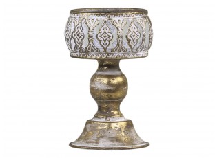 Bronzový antik kovový svícen Vire s patinou - Ø 9*14 cm