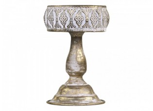 Bronzový antik kovový svícen Vire s patinou - Ø 12*19 cm