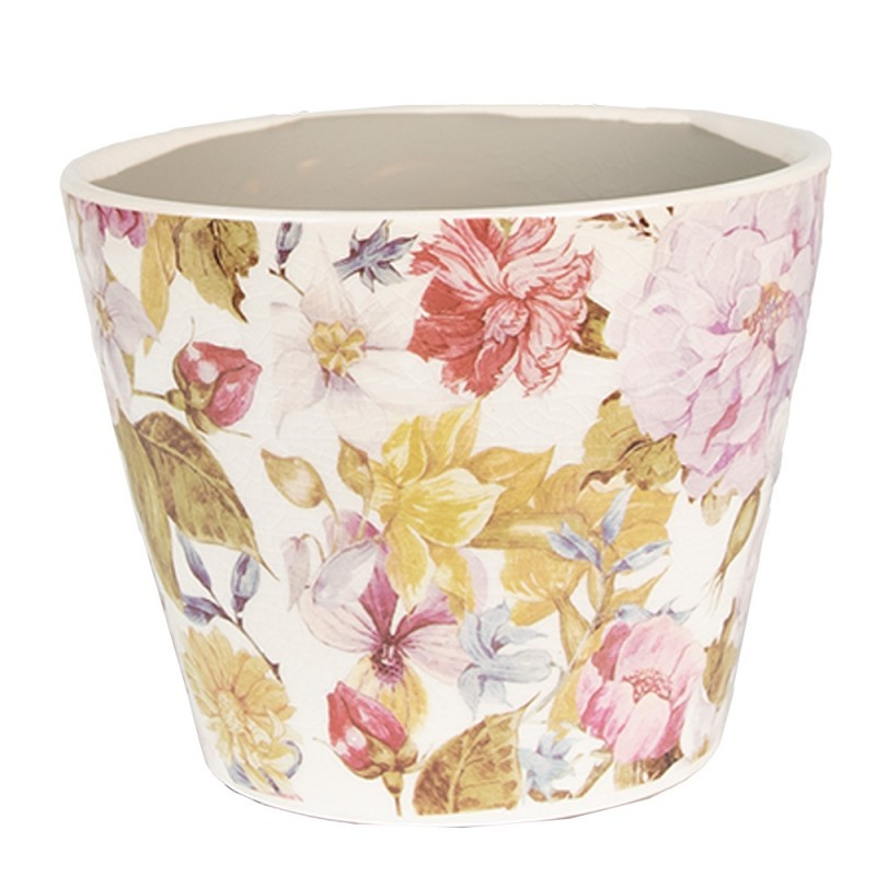 Keramický obal na květináč s květy Lovely Flowers XS - Ø12*10 cm