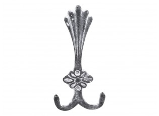 Granitový antik nástěnný trojitý háček s ornamentem - 8*4*18cm