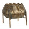 Dekorační kovový zlatý květináč na nohou - 33*33*28 cmBarva: zlatá antik s patinouMateriál: kovHmotnost: 1,05 kg