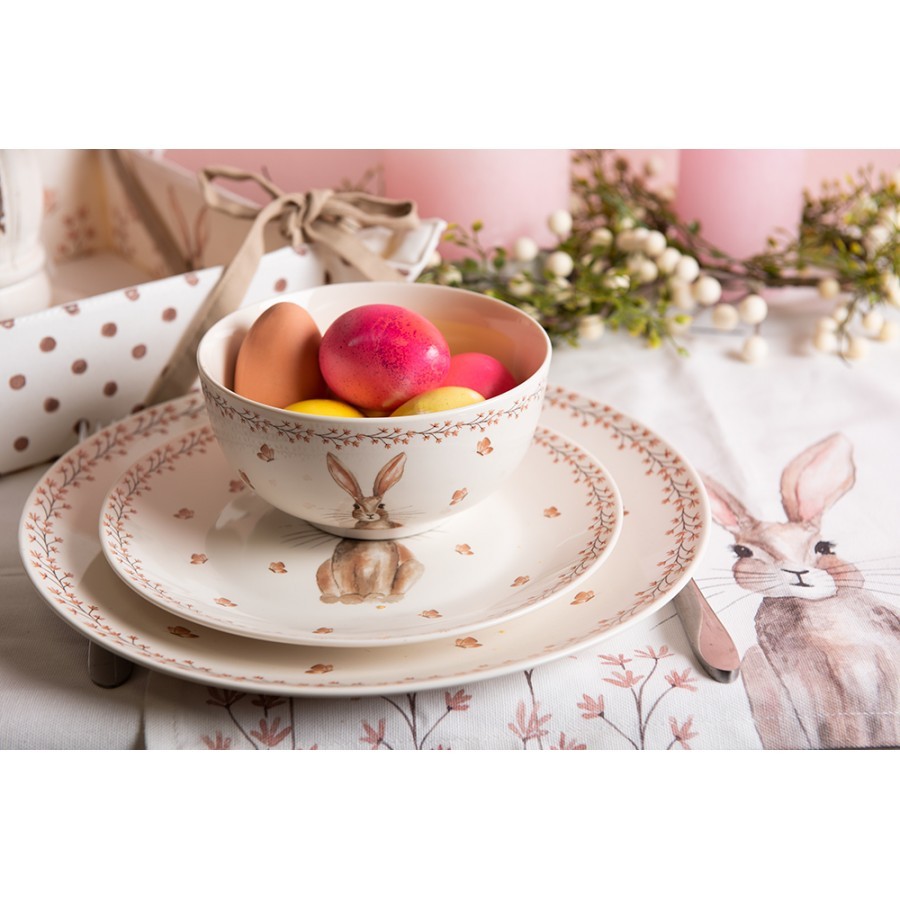 Keramický jídelní talíř Rustic Easter Bunny - Ø 26*2 cm