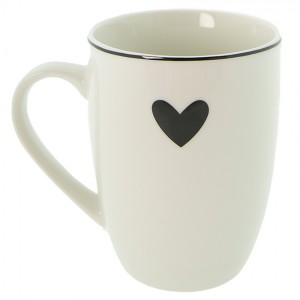 Porcelánový hrnek se srdíčkem Love Birds - 12*8*10 cm / 350 ml